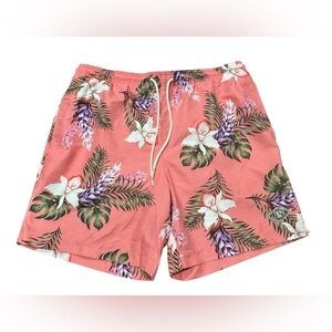 PACSUN Men’s Pink Floral Swim Trunks Size Medium